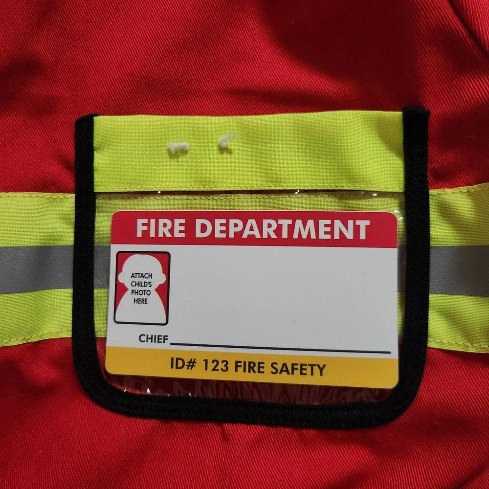 Melissa & Doug Fire Chief Costume Jacket Red Kids Ages 3-6 Reflective 4834